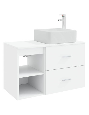 Set di mobili per il bagno 2 pcs Bianco Legno ingegnerizzato