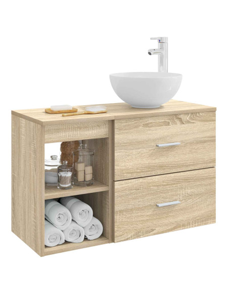 Set di mobili per il bagno 2 pcs Rovere Sonoma