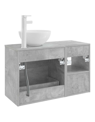 Set di mobili per il bagno 2 pcs Grigio Cemento