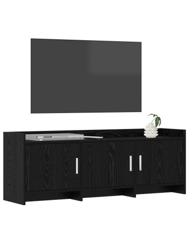 Mobile TV 130 x 33 x 47 cm Rovere Nero Legno ingegnerizzato