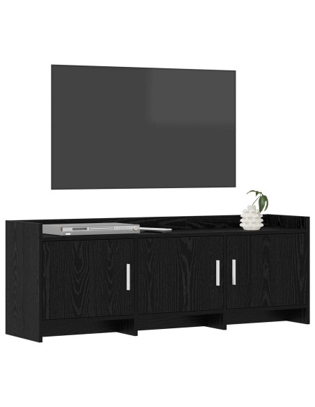 Mobile TV 130 x 33 x 47 cm Rovere Nero Legno ingegnerizzato
