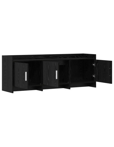 Mobile TV 130 x 33 x 47 cm Rovere Nero Legno ingegnerizzato