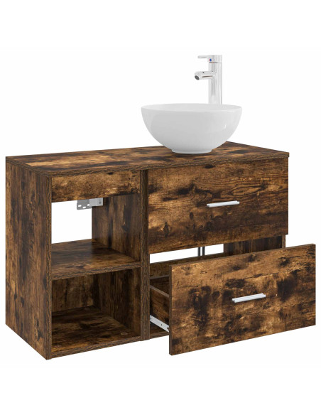 Set di mobili per il bagno 2 pcs Rovere Fumo