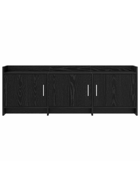 Mobile TV 130 x 33 x 47 cm Rovere Nero Legno ingegnerizzato