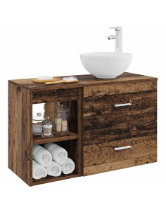 Set di mobili per il bagno 2 pcs Legno antico 2