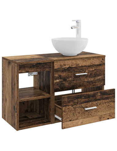 Set di mobili per il bagno 2 pcs Legno antico