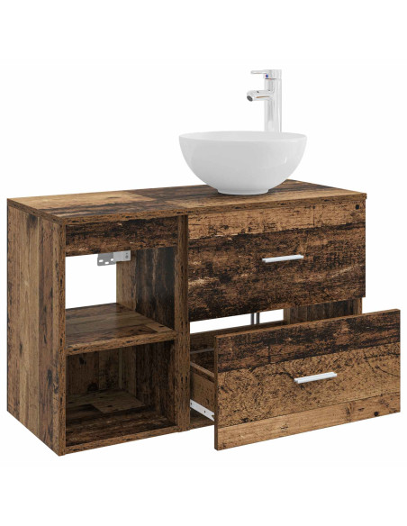 Set di mobili per il bagno 2 pcs Legno antico
