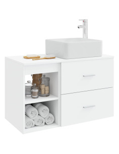 Set di mobili per il bagno 2 pcs Bianco Legno ingegnerizzato 2