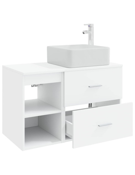 Set di mobili per il bagno 2 pcs Bianco Legno ingegnerizzato