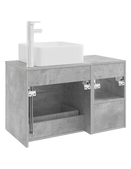 Set di mobili per il bagno 2 pcs Grigio Cemento