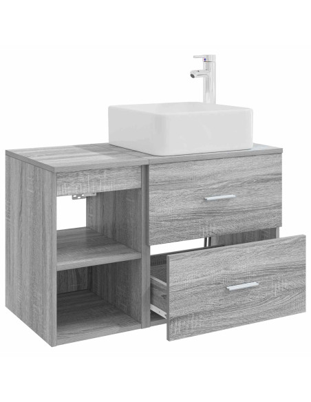 Set di mobili per il bagno 2 pcs Sonoma grigio