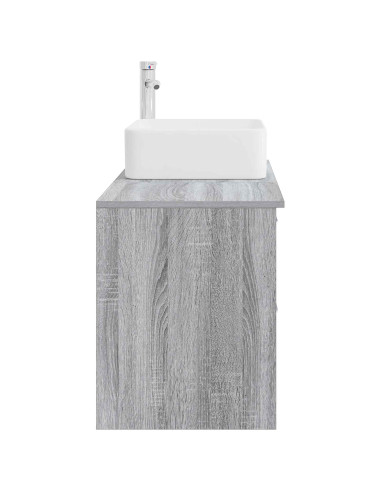Set di mobili per il bagno 2 pcs Sonoma grigio