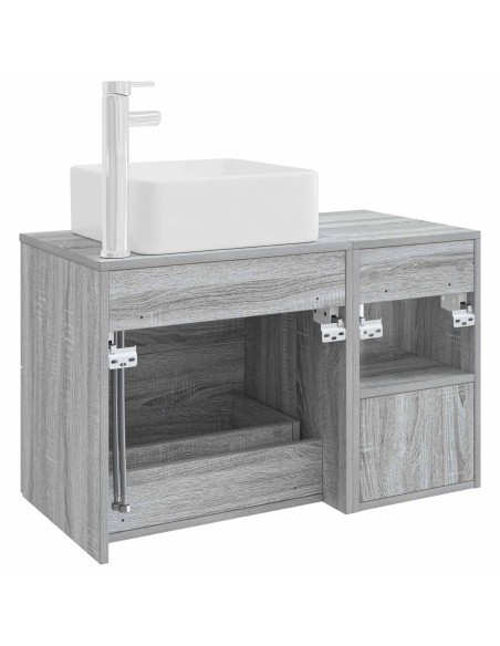 Set di mobili per il bagno 2 pcs Sonoma grigio