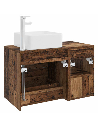 Set di mobili per il bagno 2 pcs Legno antico