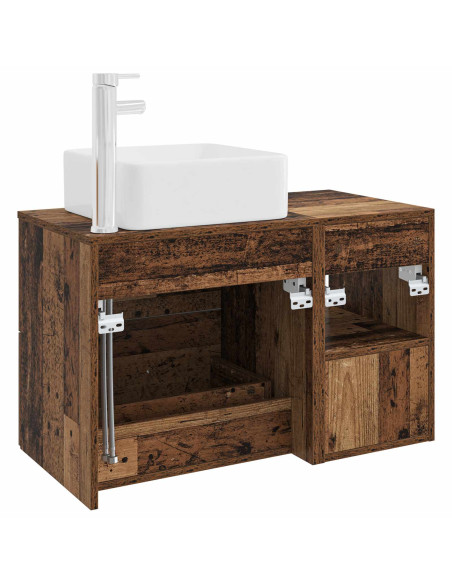 Set di mobili per il bagno 2 pcs Legno antico