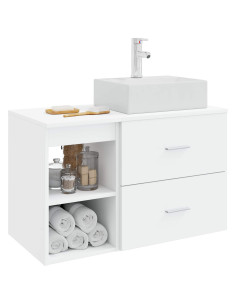 Set di mobili per il bagno 2 pcs Bianco Legno ingegnerizzato 2