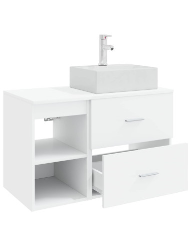 Set di mobili per il bagno 2 pcs Bianco Legno ingegnerizzato