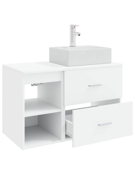 Set di mobili per il bagno 2 pcs Bianco Legno ingegnerizzato