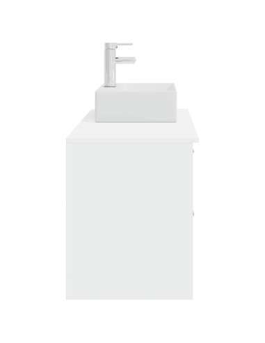 Set di mobili per il bagno 2 pcs Bianco Legno ingegnerizzato