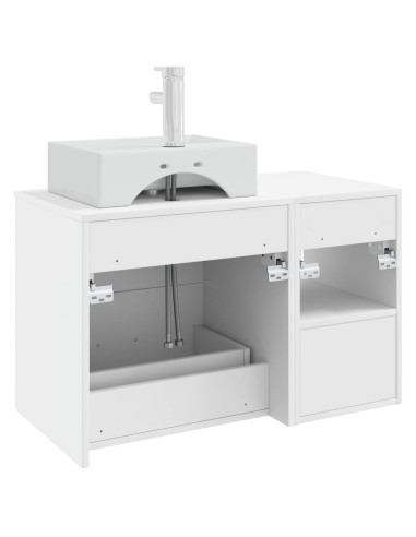 Set di mobili per il bagno 2 pcs Bianco Legno ingegnerizzato