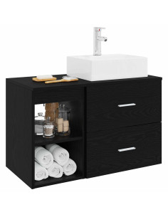 Set di mobili per il bagno 2 pcs Rovere Nero 2