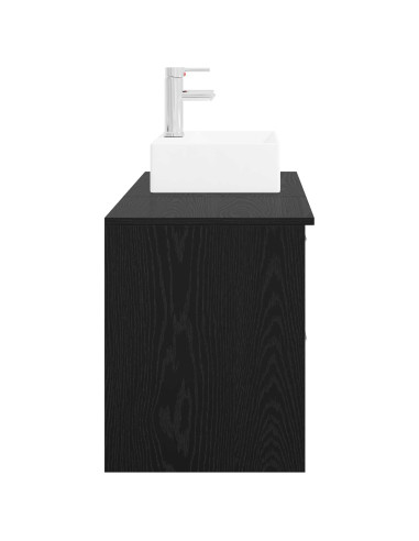 Set di mobili per il bagno 2 pcs Rovere Nero