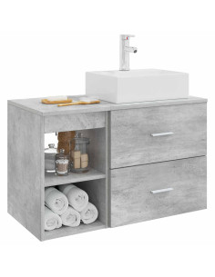 Set di mobili per il bagno 2 pcs Grigio Cemento 2