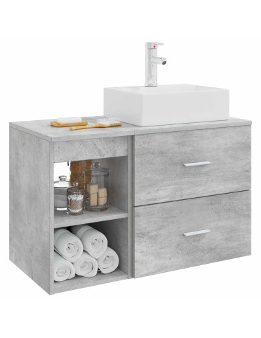 Set di mobili per il bagno 2 pcs Grigio Cemento