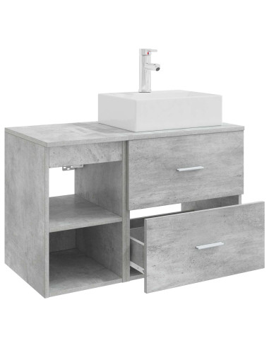 Set di mobili per il bagno 2 pcs Grigio Cemento