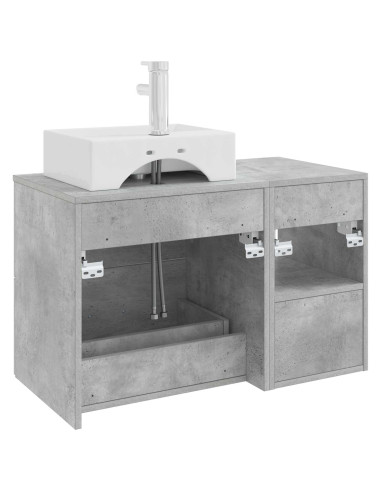 Set di mobili per il bagno 2 pcs Grigio Cemento