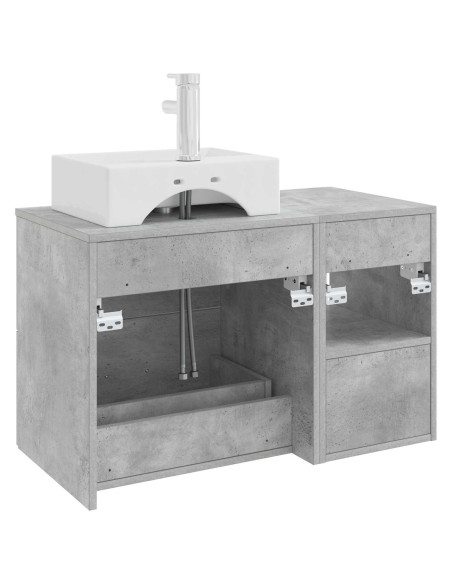 Set di mobili per il bagno 2 pcs Grigio Cemento