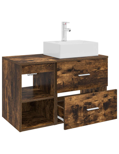 Set di mobili per il bagno 2 pcs Rovere Fumo
