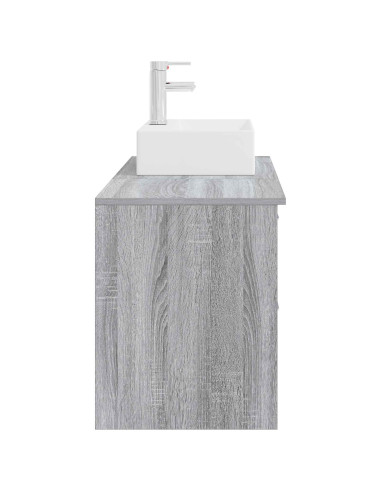 Set di mobili per il bagno 2 pcs Sonoma grigio
