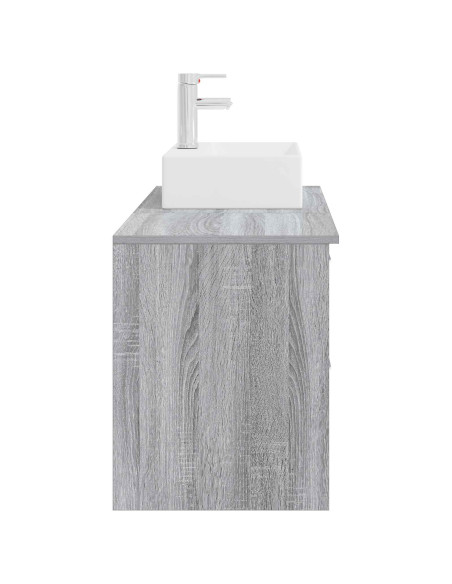 Set di mobili per il bagno 2 pcs Sonoma grigio
