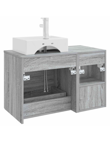Set di mobili per il bagno 2 pcs Sonoma grigio