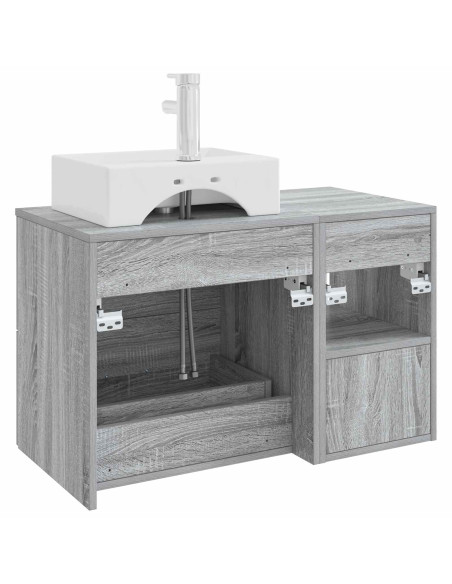 Set di mobili per il bagno 2 pcs Sonoma grigio