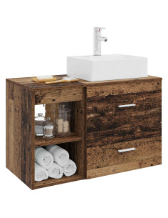 Set di mobili per il bagno 2 pcs Legno antico 2