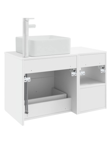 Set di mobili per il bagno 2 pcs Bianco Legno ingegnerizzato