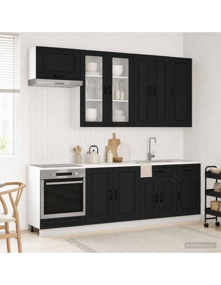 Unità Cucina KALMAR 8 pcs Nero Legno ingegnerizzato