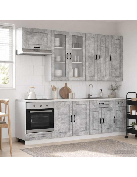 Unità Cucina KALMAR 8 pcs Grigio Cemento Legno ingegnerizzato