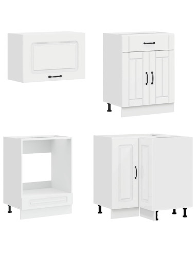 Unità Cucina KALMAR 8 pcs Bianco Lucido Legno ingegnerizzato