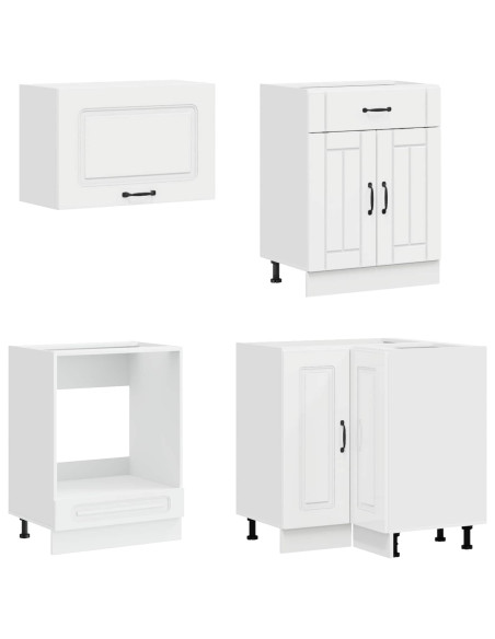 Unità Cucina KALMAR 8 pcs Bianco Lucido Legno ingegnerizzato
