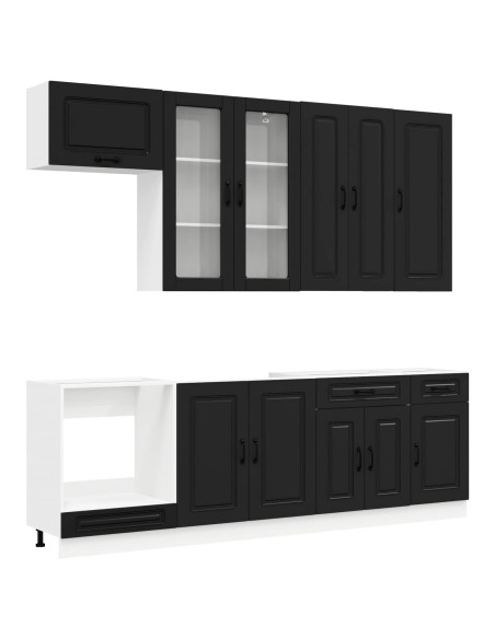 Unità Cucina KALMAR 8 pcs Nero Legno ingegnerizzato