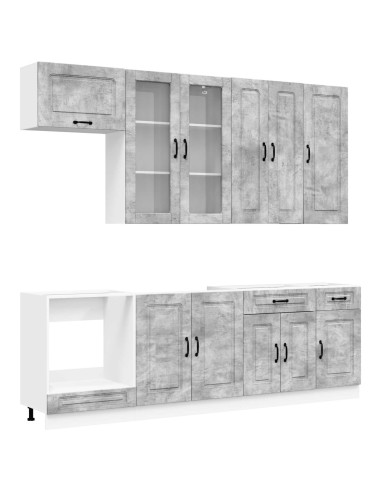 Unità Cucina KALMAR 8 pcs Grigio Cemento Legno ingegnerizzato