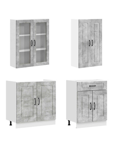 Unità Cucina KALMAR 8 pcs Grigio Cemento Legno ingegnerizzato