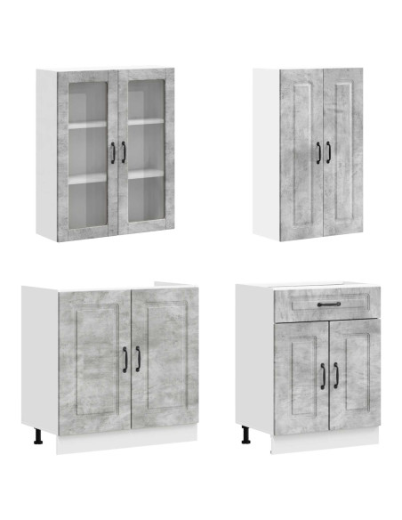 Unità Cucina KALMAR 8 pcs Grigio Cemento Legno ingegnerizzato