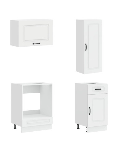 Unità Cucina KALMAR 8 pcs Bianco Lucido Legno ingegnerizzato