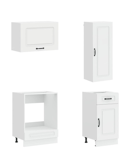 Unità Cucina KALMAR 8 pcs Bianco Lucido Legno ingegnerizzato