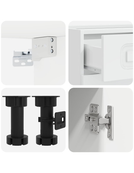 Unità Cucina KALMAR 8 pcs Bianco Lucido Legno ingegnerizzato