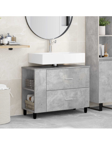 Mobiletto da bagno Grigio Cemento 80 x 35 x 60 cm
